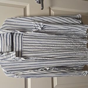 Long Sleeve Stripped Blouse